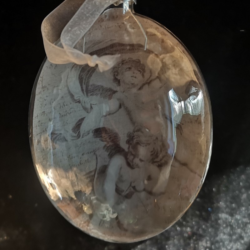 Boule de décoration de noël en verre Anges Mathilde M