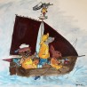 Toile original de M. Axes " Les marins"