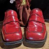 Chaussure cuir rouge Vintage jean baptiste Rautureau
