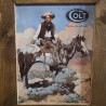 Tableau western plaque émaillée Cowboy
